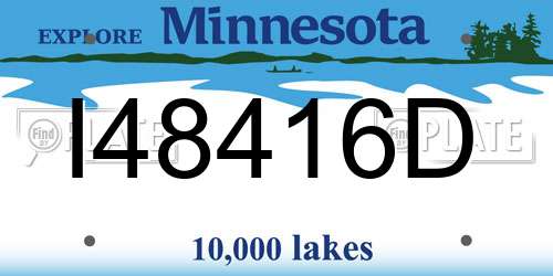 I48416D Minnesota License Plate
