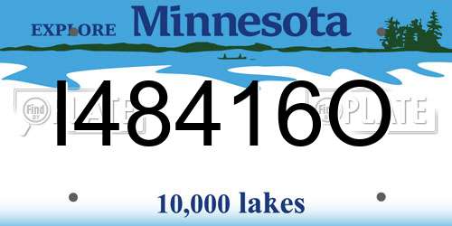 I48416O Minnesota License Plate