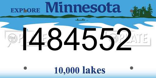 I484552 Minnesota License Plate