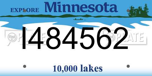 I484562 Minnesota License Plate