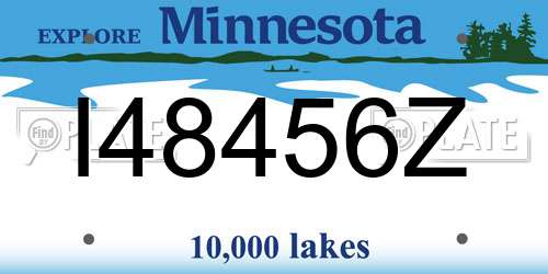 I48456Z Minnesota License Plate
