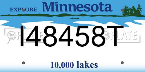 I48458T Minnesota License Plate