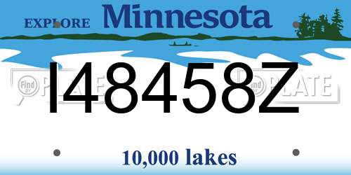 I48458Z Minnesota License Plate
