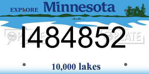 I484852 Minnesota License Plate