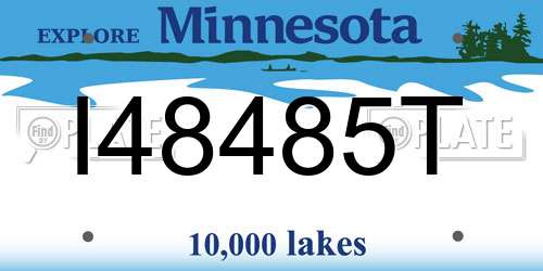 I48485T Minnesota License Plate