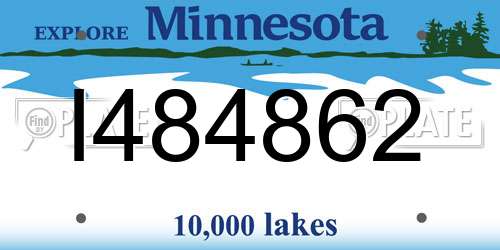 I484862 Minnesota License Plate