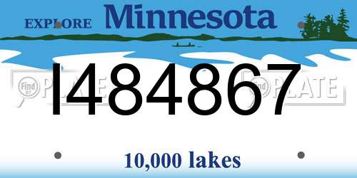 I484867 Minnesota License Plate