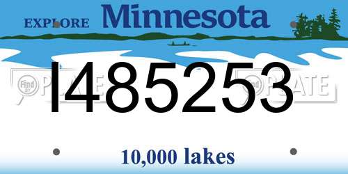 I485253 Minnesota License Plate