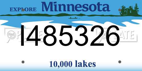 I485326 Minnesota License Plate