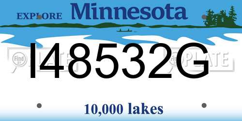 I48532G Minnesota License Plate