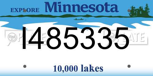 I485335 Minnesota License Plate