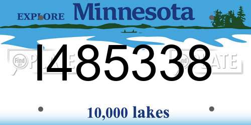 I485338 Minnesota License Plate