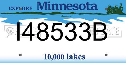 I48533B Minnesota License Plate