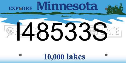 I48533S Minnesota License Plate
