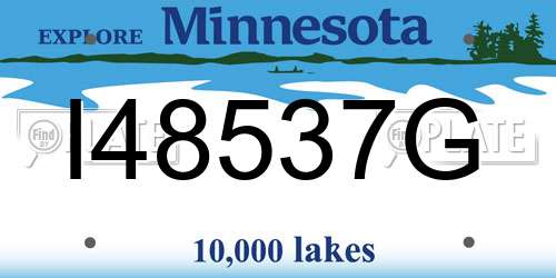 I48537G Minnesota License Plate