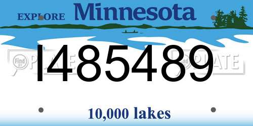I485489 Minnesota License Plate