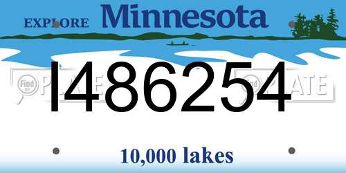 I486254 Minnesota License Plate