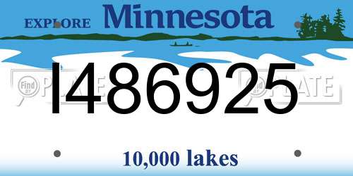 I486925 Minnesota License Plate