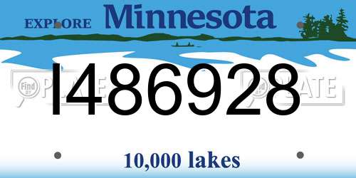 I486928 Minnesota License Plate