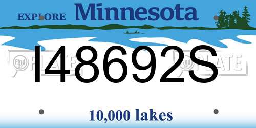 I48692S Minnesota License Plate