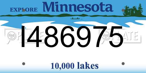 I486975 Minnesota License Plate