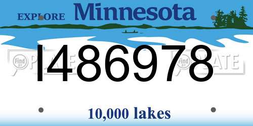 I486978 Minnesota License Plate
