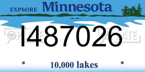 I487026 Minnesota License Plate