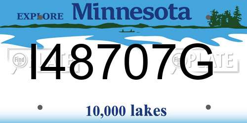I48707G Minnesota License Plate