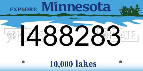 I488283 Minnesota License Plate
