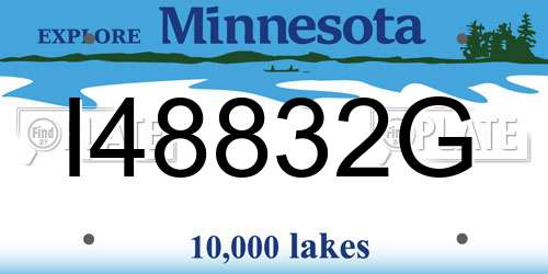 I48832G Minnesota License Plate