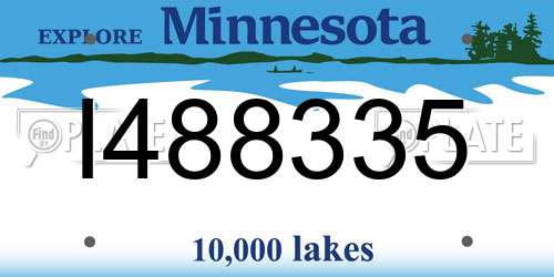 I488335 Minnesota License Plate