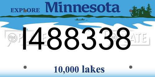 I488338 Minnesota License Plate