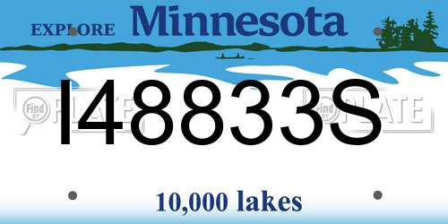 I48833S Minnesota License Plate