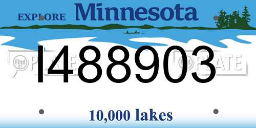 I488903 Minnesota License Plate