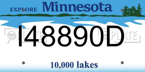 I48890D Minnesota License Plate