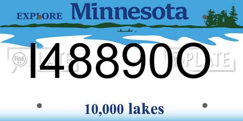 I48890O Minnesota License Plate