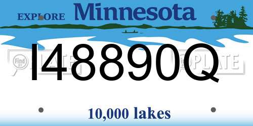 I48890Q Minnesota License Plate
