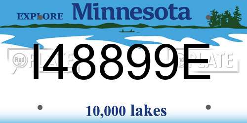 I48899E Minnesota License Plate
