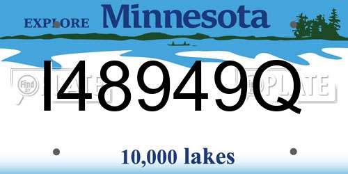 I48949Q Minnesota License Plate