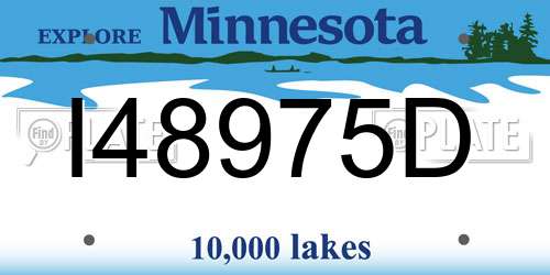 I48975D Minnesota License Plate