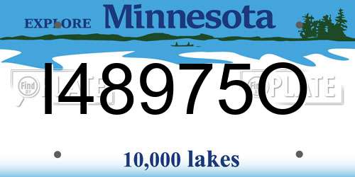 I48975O Minnesota License Plate