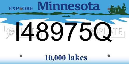 I48975Q Minnesota License Plate