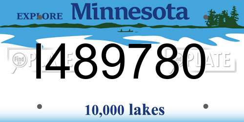 I489780 Minnesota License Plate