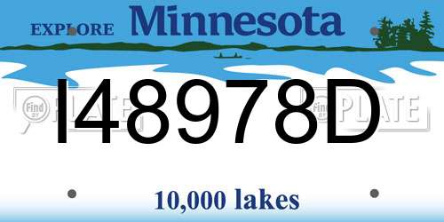 I48978D Minnesota License Plate