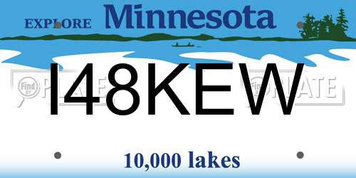 I48KEW Minnesota License Plate