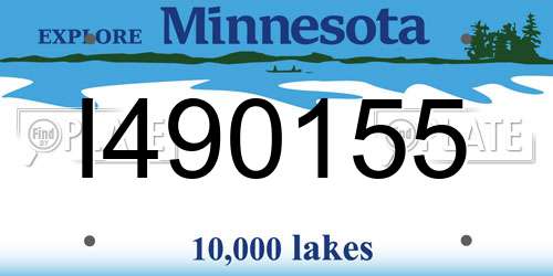 I490155 Minnesota License Plate