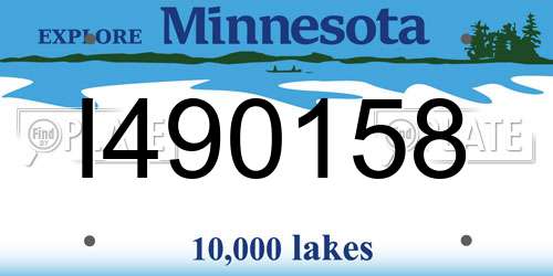 I490158 Minnesota License Plate