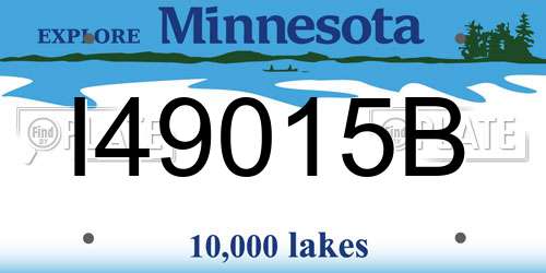 I49015B Minnesota License Plate