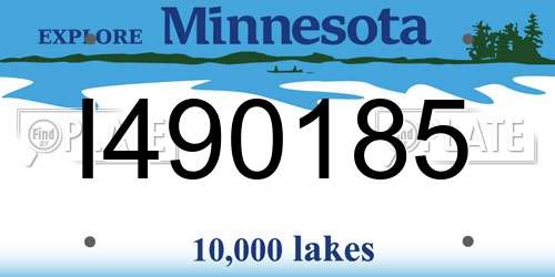 I490185 Minnesota License Plate