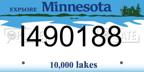 I490188 Minnesota License Plate